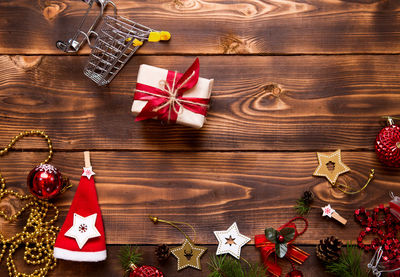 Christmas decorations on table