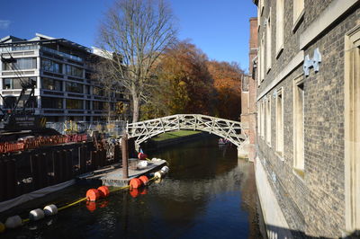 Bridge over canal amidst buildings in city