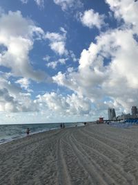 Scenic view of beach against sky