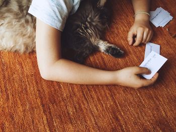 Close-up of cat on floor