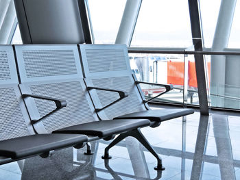 Empty chairs in airport