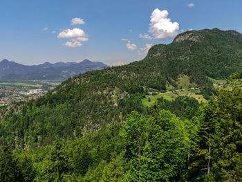 Scenic view of green landscape against sky