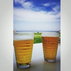 View of sea against cloudy sky