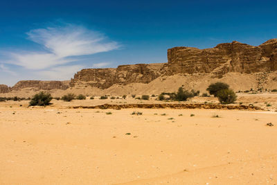 Sedimentary rock escarpment in south riyadh province, saudi arabia