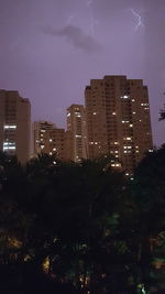 Illuminated cityscape at night