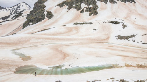 High angle view of a land