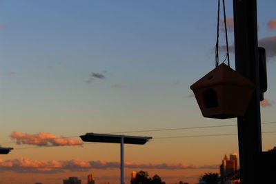 Low angle view of orange sky