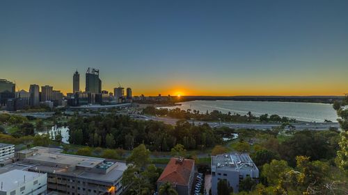 Cityscape at sunset