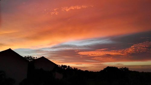 Scenic view of dramatic sky during sunset