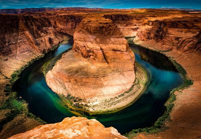 Aerial view of rock formations