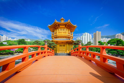 View of temple building against sky