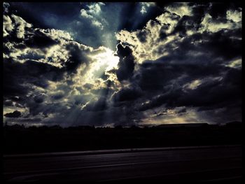 Scenic view of dramatic sky during sunset