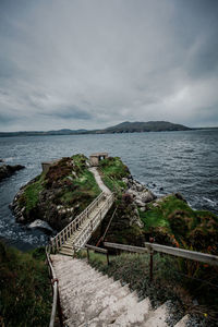 High angle view of sea against sky