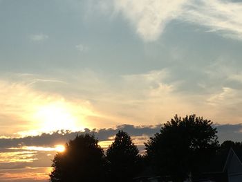 Silhouette trees against sky during sunset