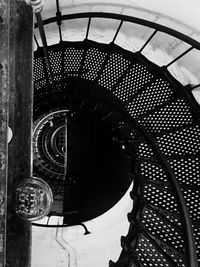 High angle view of spiral stairs