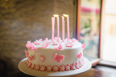 Close-up of birthday cake