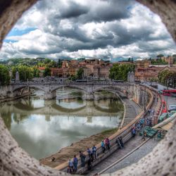 View of river against cloudy sky