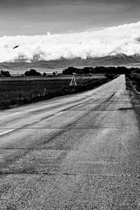 Road passing through field