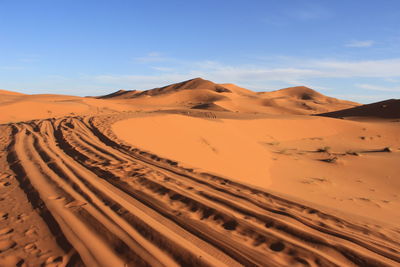 Scenic view of desert against sky