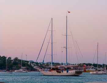 Boats in harbor