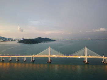 Bridge over river against sky