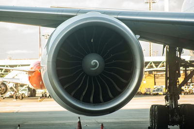 Airplane on airport runway