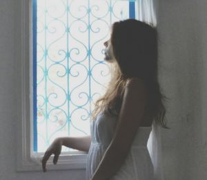 Woman looking at camera