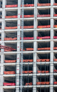 Full frame shot of red apartment