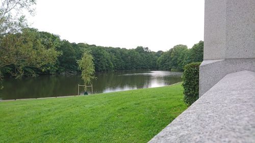 Scenic view of river against clear sky