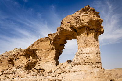 Low angle view of rock formation