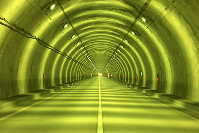 Illuminated empty tunnel