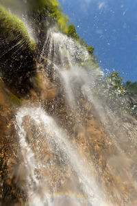 Close-up of water splashing in sea