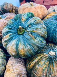 Full frame shot of pumpkins at market