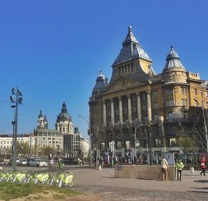 View of buildings along road