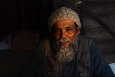 Portrait of man wearing mask