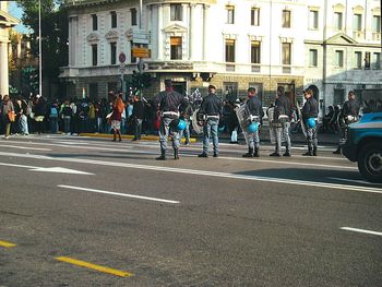 Group of people on city street