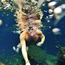 Portrait of woman in water