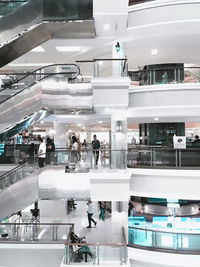 High angle view of people at shopping mall