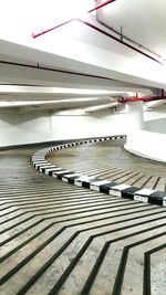 High angle view of illuminated subway station