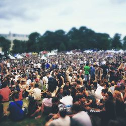 Crowd gathered at memorial park for event