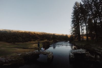 Reflection of trees in water