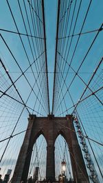 Low angle view of suspension bridge