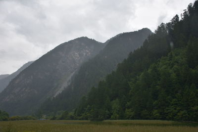 Low angle view of mountains against sky