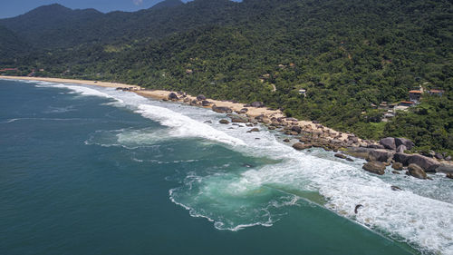 High angle view of beach