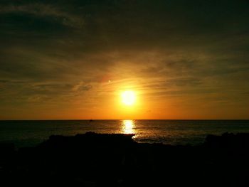 Scenic view of sea at sunset