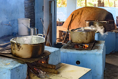 Traditional and rustic cousine with wood burning stove