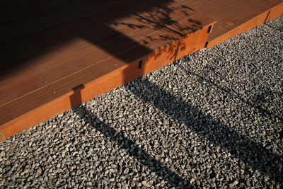 High angle view of shadow on floor