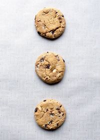 High angle view of cookies