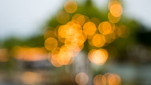 Defocused image of yellow lights