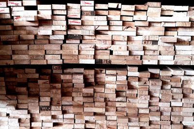 Full frame shot of wooden logs